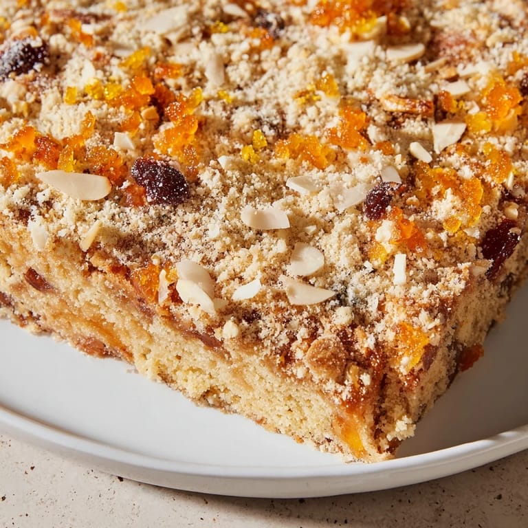 Warm, inviting image of Quick Stollen Crunch Topping, perfect as a holiday dessert or topping.