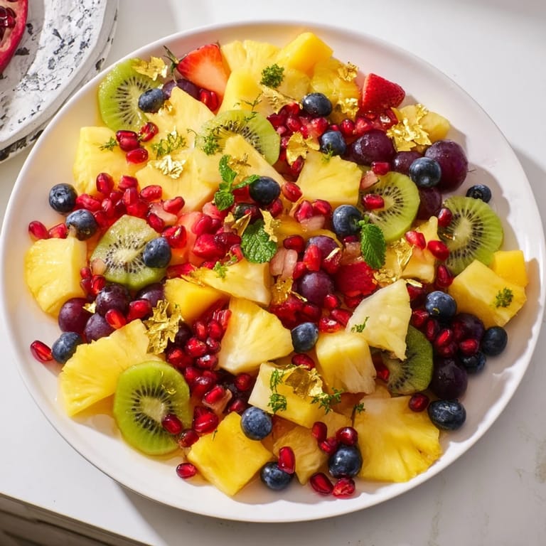 Sweet and refreshing, this Three Kings Royal Fruit Platter includes a drizzle of honey-lime dressing.