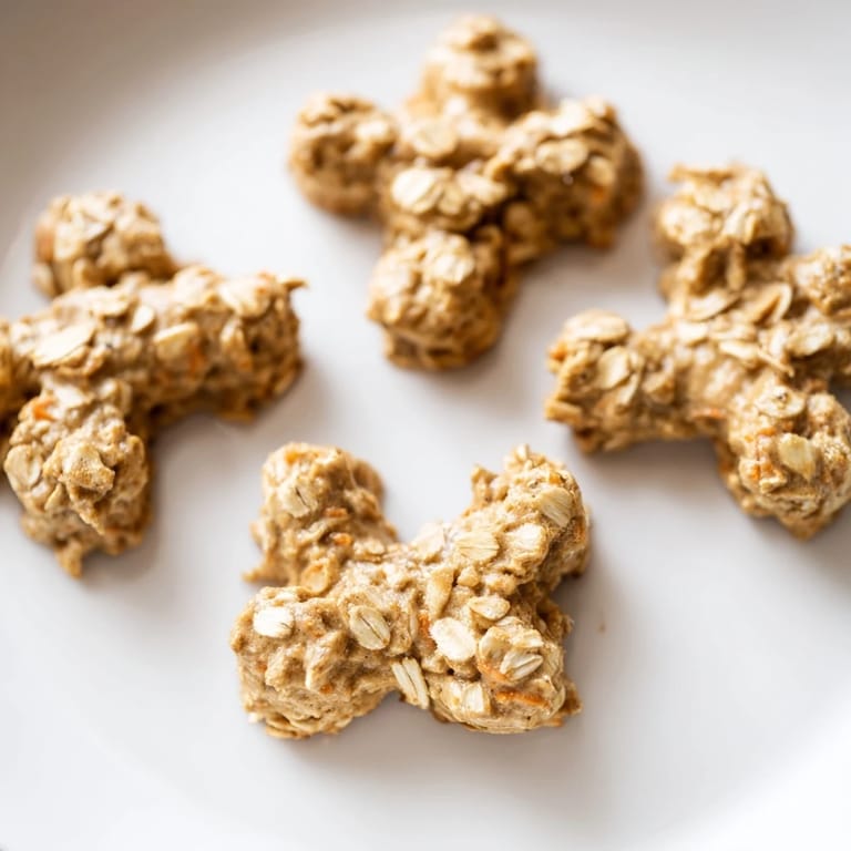 Freshly baked Friendly Dog Paw Treats show off a golden brown color and unique paw shape.