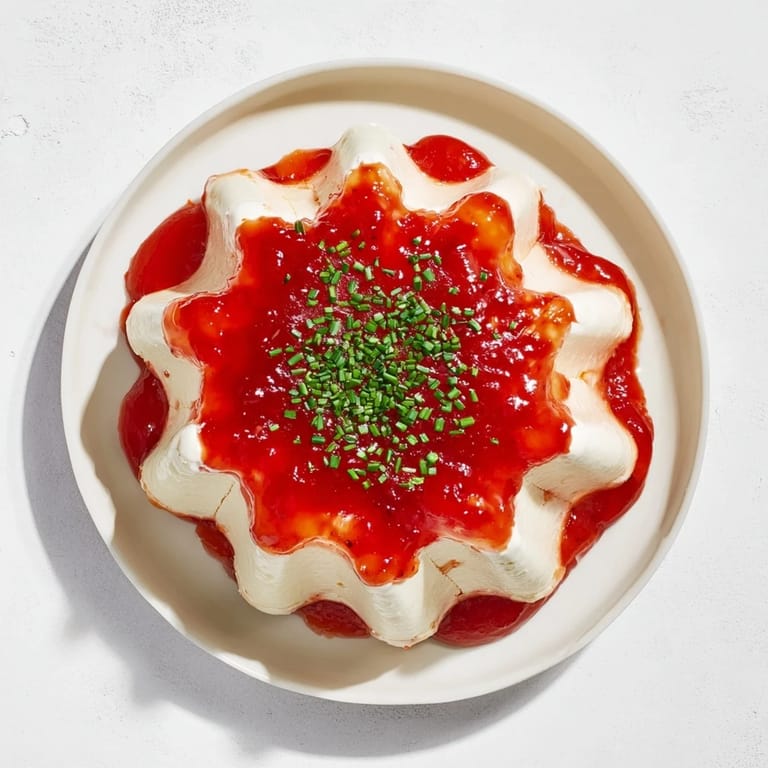 A star-shaped Cream Cheese and Pepper Jelly appetizer, a festive treat ready to be served.