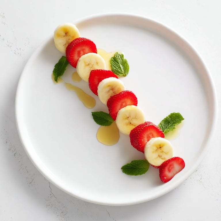 Vibrant candy cane made of banana and strawberry rounds, a festive and delicious recipe to try.