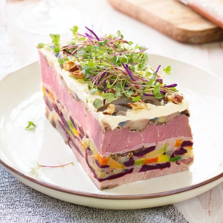 See the majestic layered meats of this Grand Canyon Rim terrine, perfect for a special occasion.