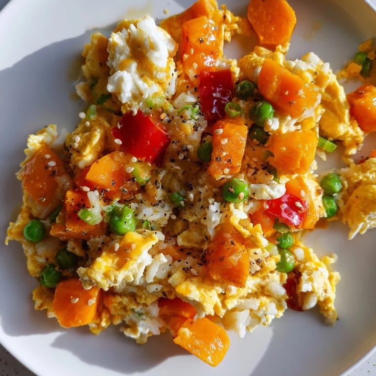 Savory egg fried rice stir-fry with a rich soy sauce glaze, perfect for a fast, flavorful meal.
