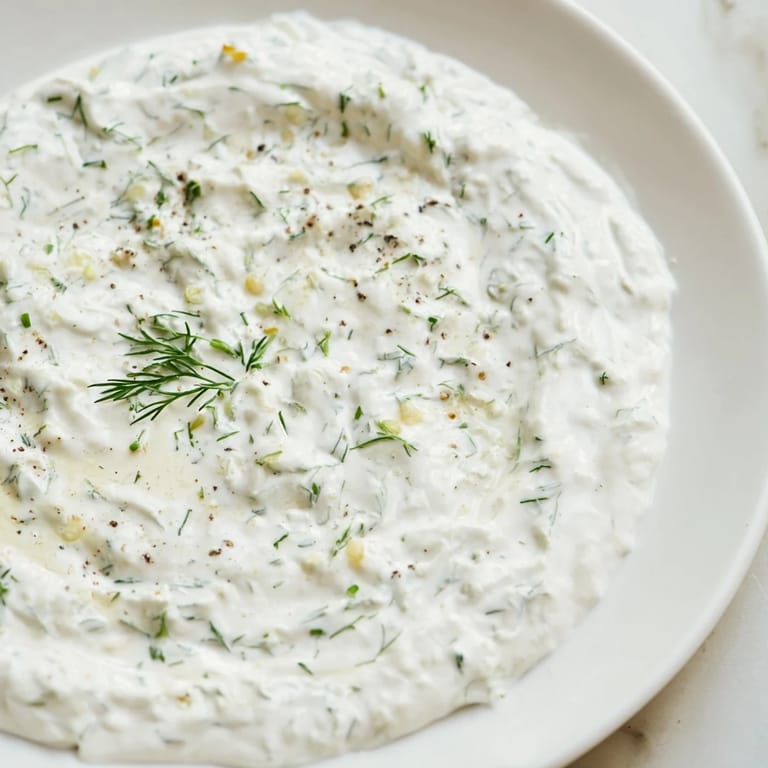 Vibrant photo of a refreshing Greek yogurt herb dip, perfect for a flavorful appetizer spread.