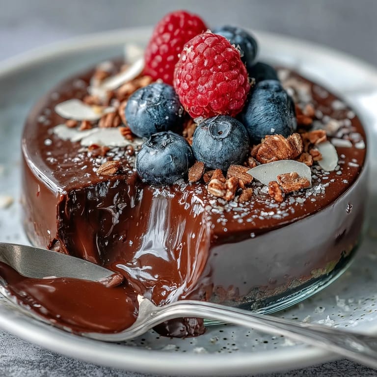 Rich Chocolate Protein Pudding served in dessert glasses with a drizzle of maple syrup