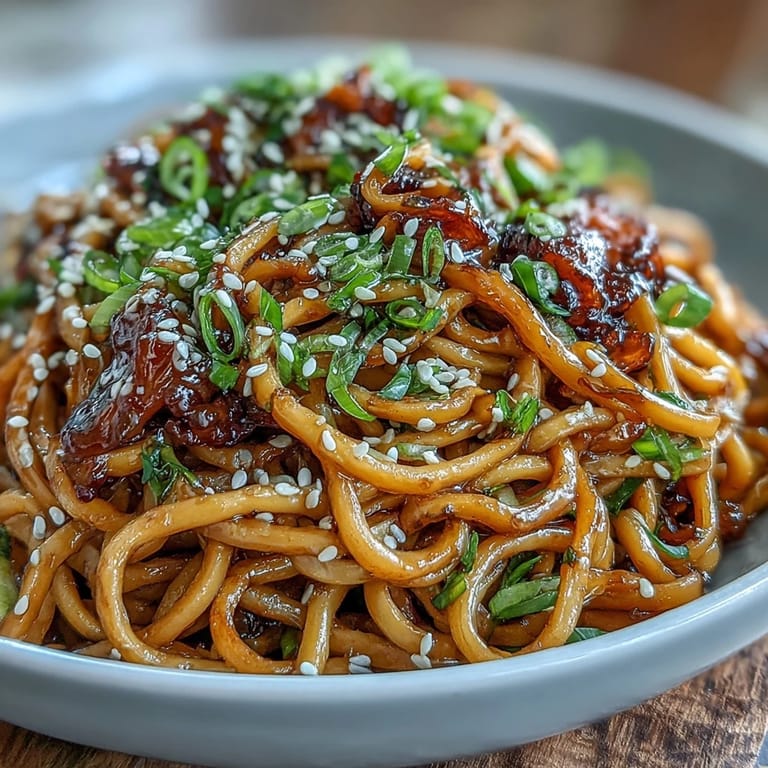 3. Aromatische Nudelpfanne mit Ingwer, Chili und knackigen Frühlingszwiebeln, abgerundet mit einer süß-salzigen Sojasauce.