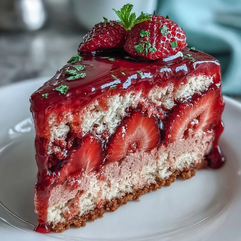 2. Zarte Erdbeermousse-Torte mit frischen Erdbeeren, cremiger Füllung und glänzendem Überzug – ein Highlight zum Valentinstag.