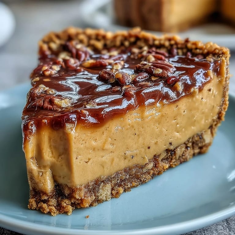 3. Aromatische Candied Yams Pie mit Zimt und Muskat, garniert mit karamellisierten Pekannusshälften.