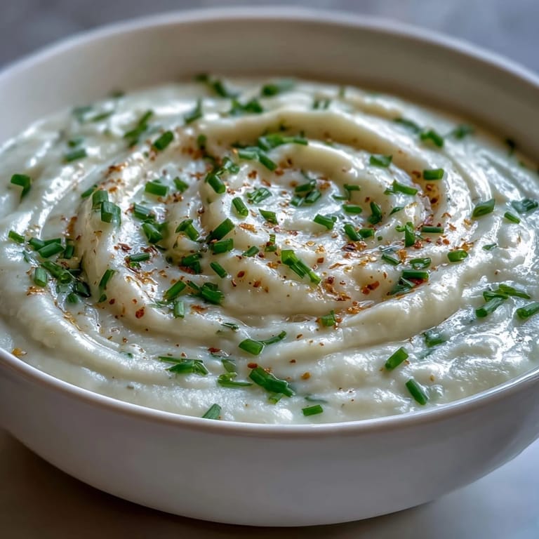 3. Velvety Onion and Cauliflower Soup mit frischen Kräutern garniert, eine köstliche Low-Carb-Option.
