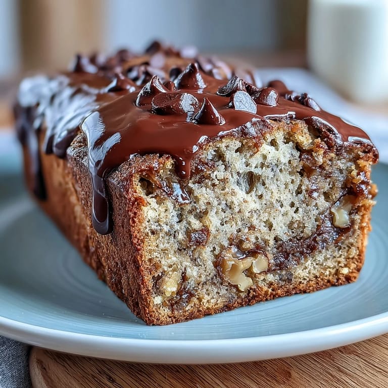 1. Feuchtes Bananenbrot mit Protein und dunklen Schokostückchen, perfekt als gesunder Snack oder Frühstück ohne raffinierten Zucker.