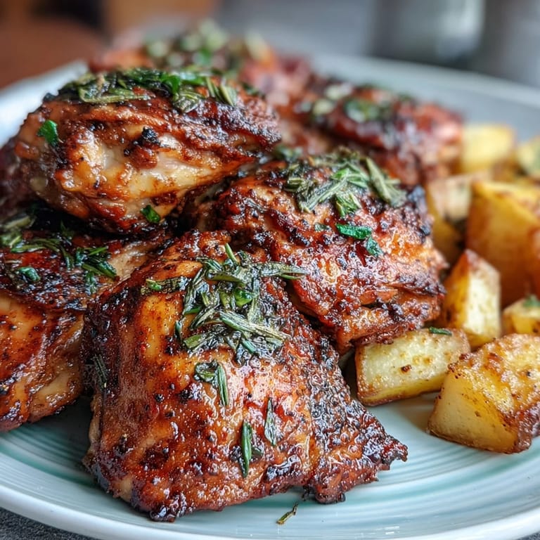 1. Aromatisches Sheet Pan Herb Chicken mit geröstetem Wurzelgemüse, perfekt für ein einfaches und geschmackvolles Abendessen.