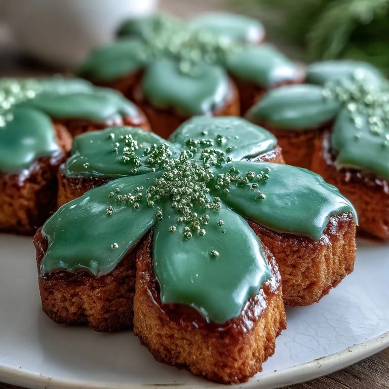 Butterzarte Kleeblätter mit festlicher grüner Zuckerglasur für St. Patrick's Day.