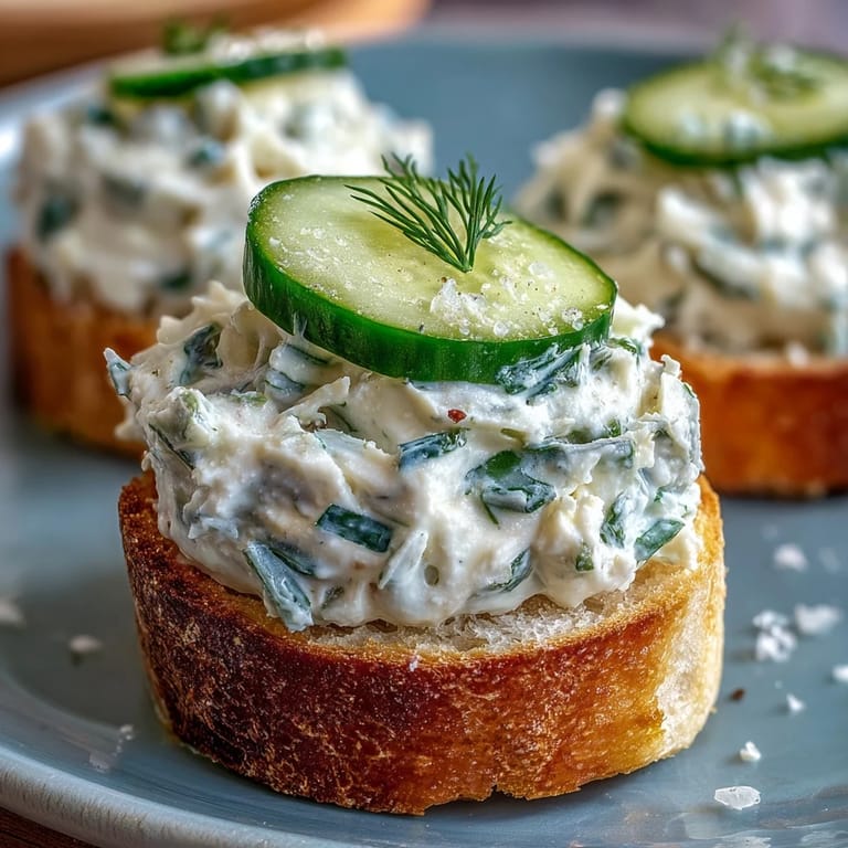 Genießen Sie diese grünen Benedictine Gurken-Canapés als erfrischenden Snack.