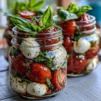 Caprese Salat im Mason Glas